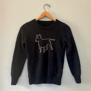 Navy blue J.Crew cashmere dog crewneck
